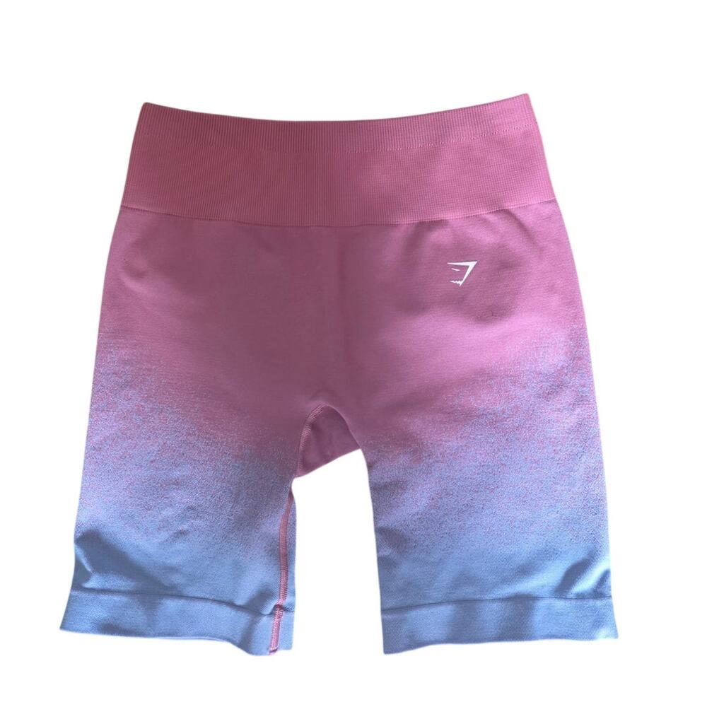 Gymshark Pink Purple 7" Ombre Bike Shorts Athletic size Small Medium